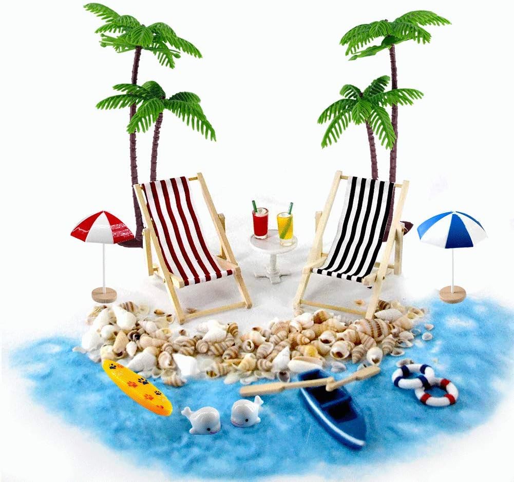 Gallop Chic Beach Zen Garden Decor, Mini Desktop Sandbox Accessories, 16 Pcs Miniature Ornament Kits for DIY Garden and Plant Decoration