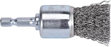 Century Drill & Tool 76201 Coarse Crimped Wire End Brush, 1" Removes Rust, Paint, Weld Spatter, Ideal for Recessed Areas, Pipes, and Spot Cleaning