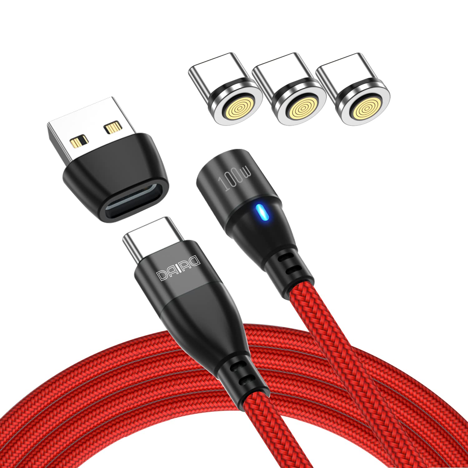 【サイズ:2本セット_色:レッド】DAIAD マグネット充電ケーブル 9ピン P Amazon.co.jp: DAIAD マグネット充電ケーブル 9ピン PD 100W USB
