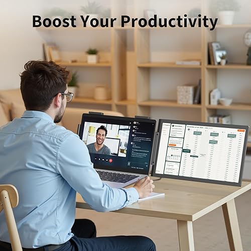 Miniatura 9 de Extensor de pantalla para laptop, monitor portátil FHD 1080P IPS de 15.6 pulgadas para laptop de 14 a 16.5 pulgadas con puerto USB-C/HDMI, extensor