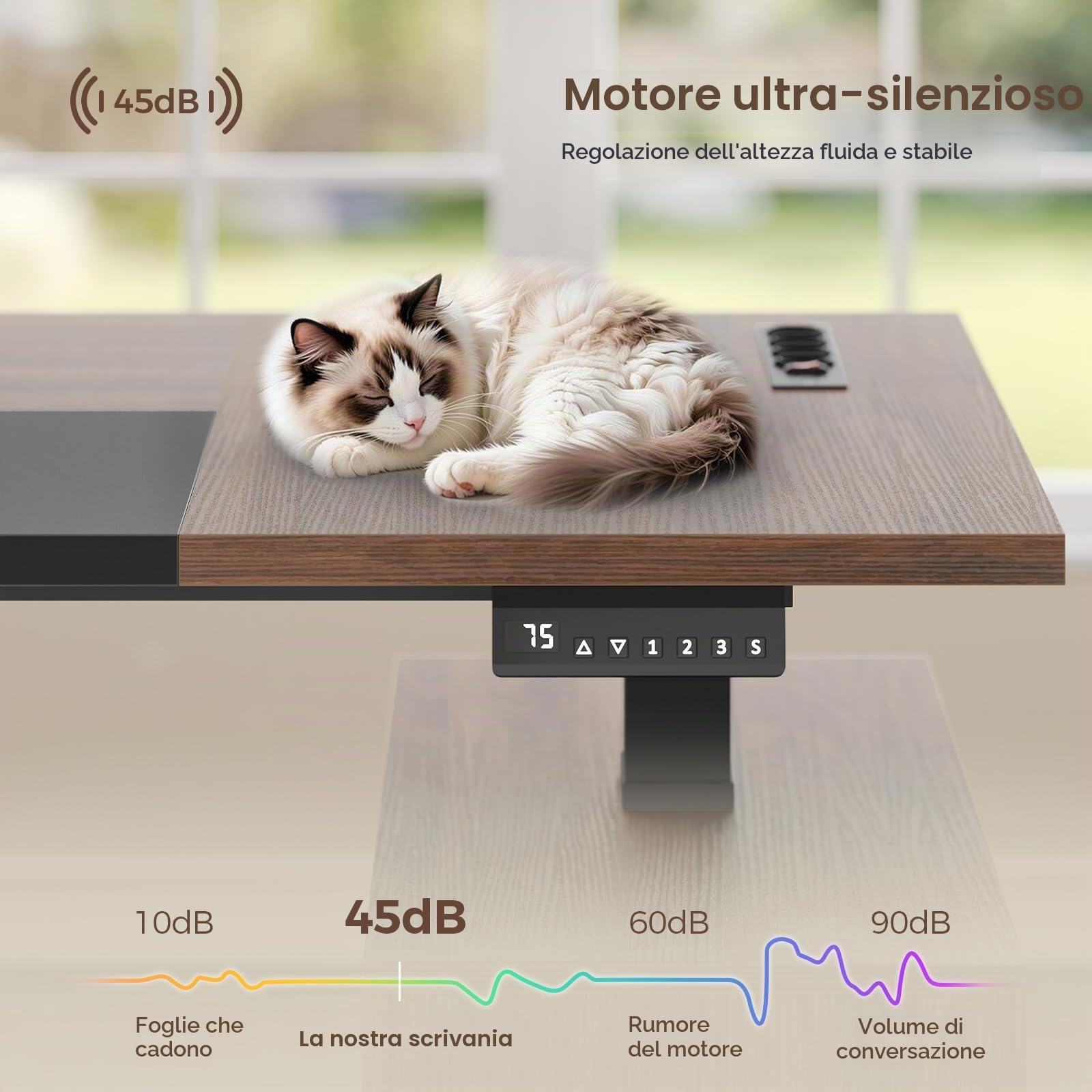 Scrivania Regolabile Elettricamente in Altezza con Cassetti, 140x70 cm, Scrivania da Ufficio Modulare per Lavoro da Casa e In Piedi con Schedario con Serratura, Stazione di Ricarica Integrata, Nero