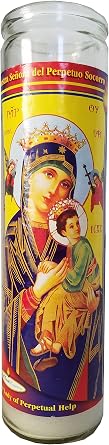 Nuestra Senora del Perpetuo Socorro Our Lady of Perpetual Help Pillar Devotional Candle