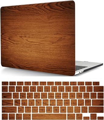 Laptop Hard Shell Case Compatible with MacBook Pro 15 inch with Retina Display 2015 2014 2013 2012 Release Model A1398, Plastic Protective Hard Shell Case Cover & Keyboard Cover, Wood Texture