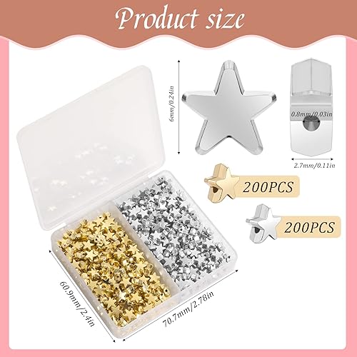 Miniatura 2 de 400 cuentas espaciadoras en forma de estrella, botones de estrella para manualidades, estrellas de agujero grande, cuentas sueltas, cuentas
