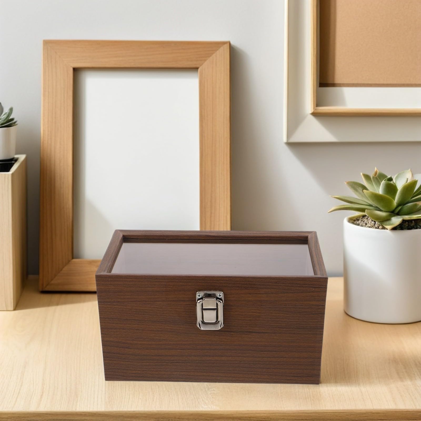 EXCEART Coffret à Bijoux en Bois de Noyer Foncé 11 Fentes pour Rangement Multi-emplacements de Bracelets, Organiseur Élégant pour Décoration Maison et Présent D'anniversaire