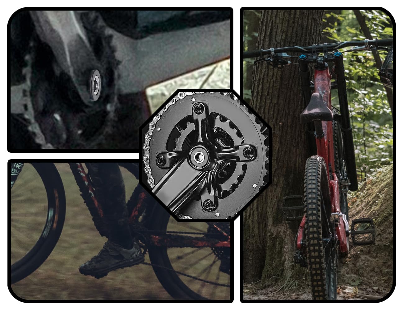 KAPSING Boulons Manivelle Vélo M15 - Paire Avec Bague Étanchéité - Acier Inoxydable - Compatible Bosch Et Brose - Filet 1 Mm