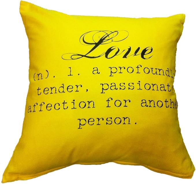 Artiwa Sale Love Meaning 18"x18" Yellow Canvas Cotton Sofa