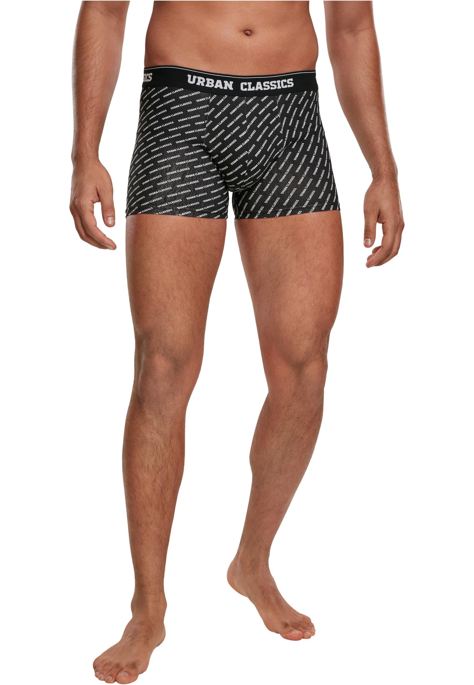 Urban Classics Men's Boxer Shorts 3-pack Unterhosen Underwear Not Applicable, branding AOP/black/charcoal, M
