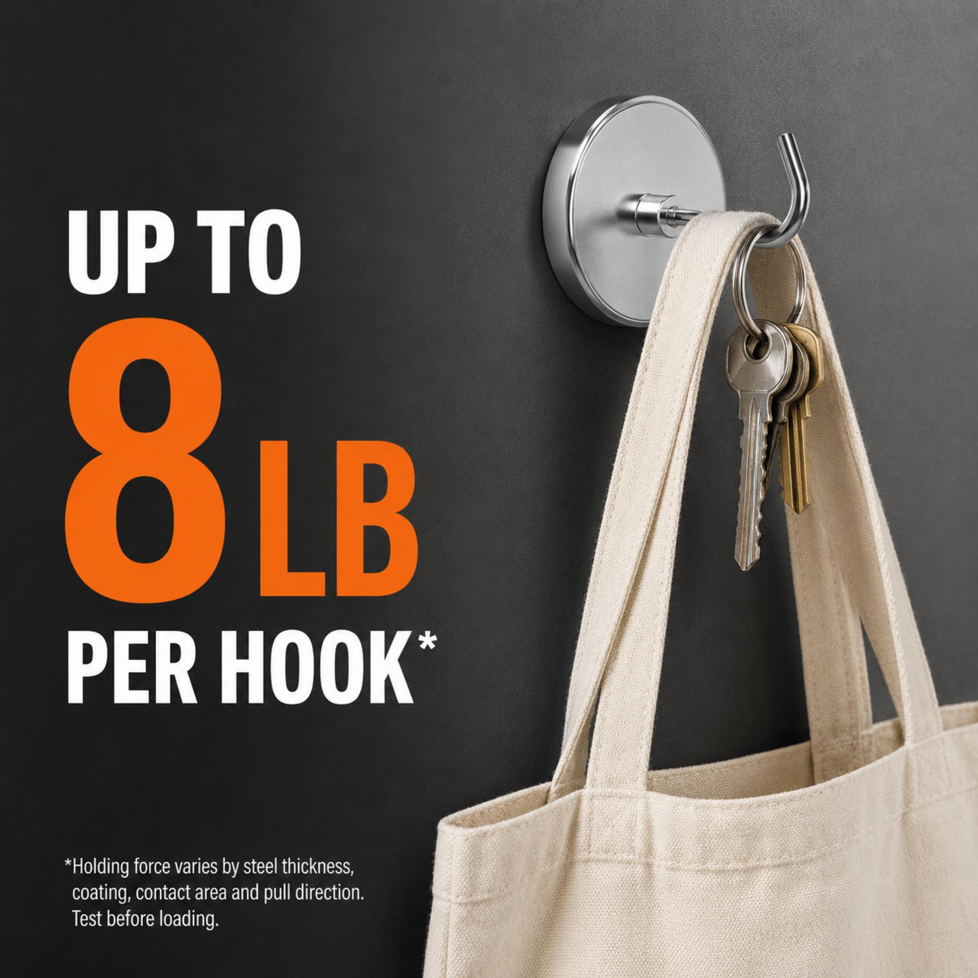 Strong Magnetic Hooks - 2 Pack Chrome -2 Strong Magnetic Hooks - 2 Pack Chrome -2