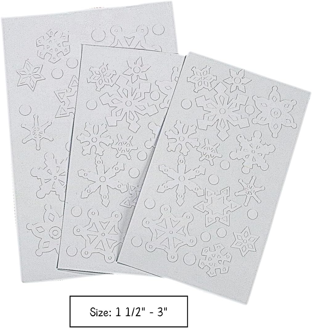 Fun Express - Snowflake Window Clings for Winter - Home Decor - Decorative Accessories - Home Accents - Winter - 69 Pieces