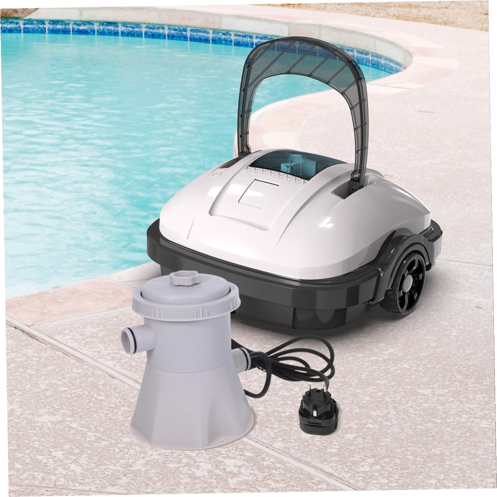 SHINEOFI Bomba Piscina Pequeña Eléctrica para Limpieza y Circulación Depuradora Piscina Desmontable y Silenciosa Sistema de Filtración Avanzado Fácil Mantenimiento para Verano