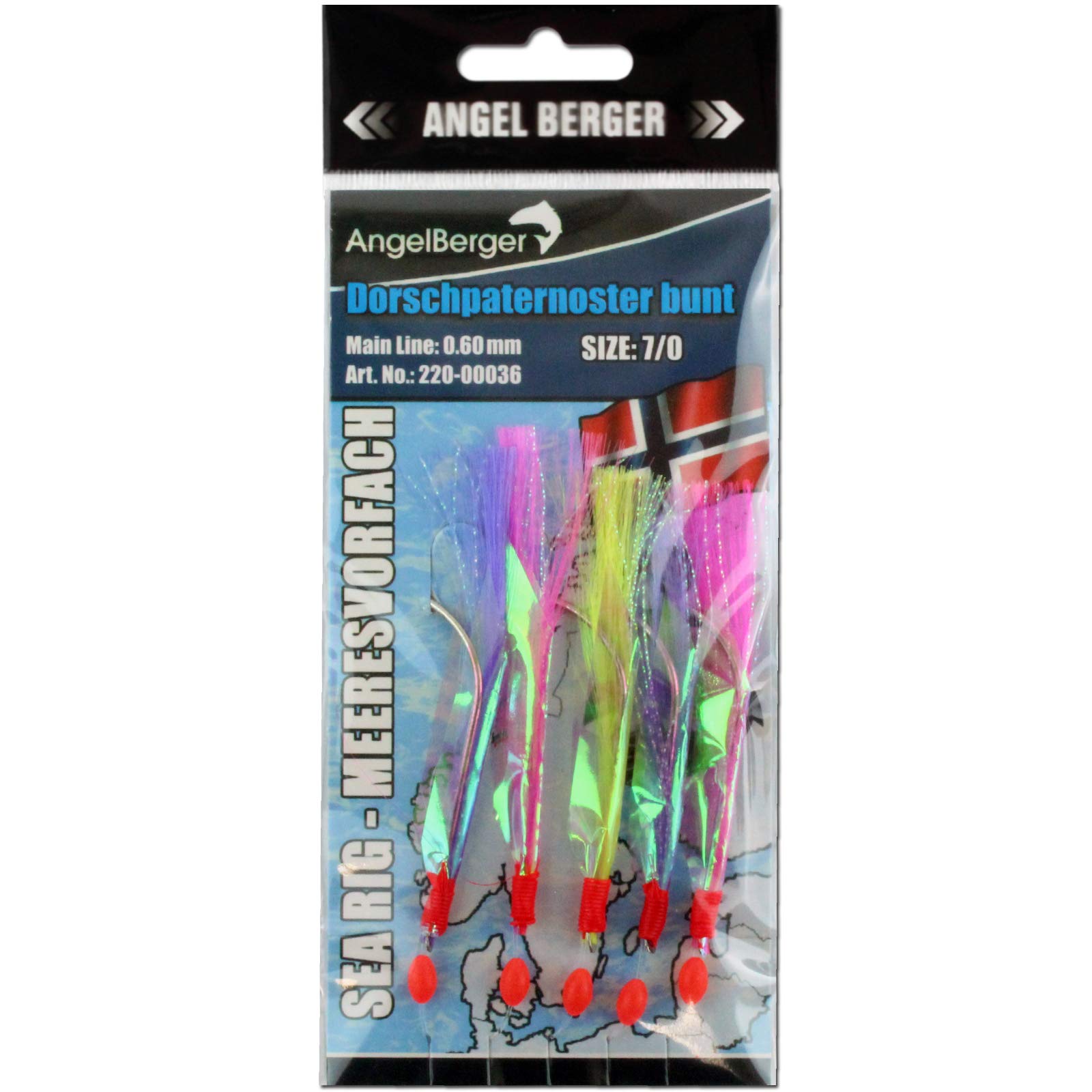 Angel-Berger Meeresvorfach Pilkvorfach in verschiedenen Varianten (Dorschpaternoster bunt)