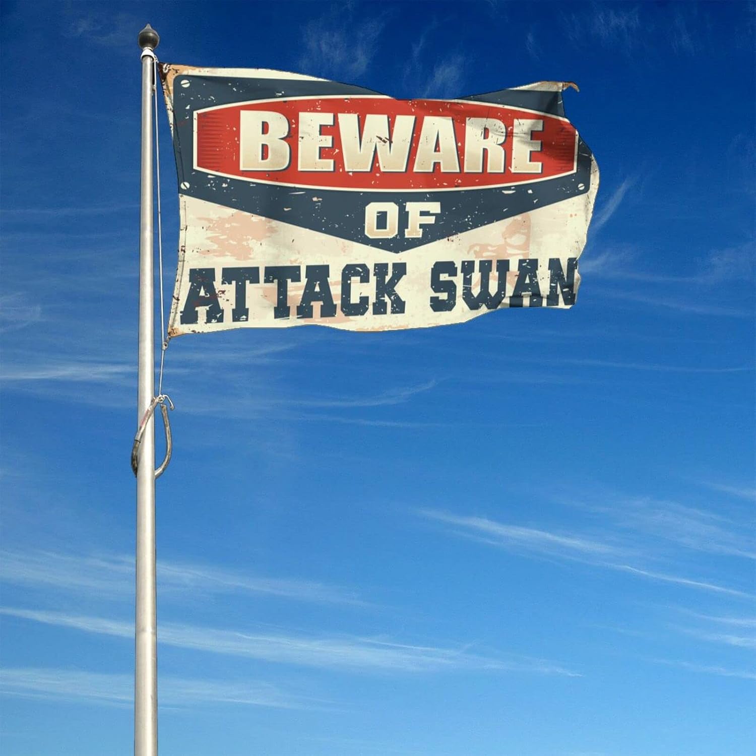 Room Flags For Girls Beware of Attack Swan Flag Funny Flags For Room Guys (Size : 120X180CM)
