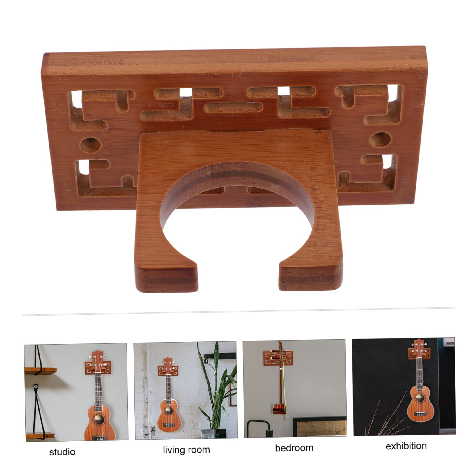 OSALADI 3 Set Di Ganci Da Parete Per Flauto in Legno Di Cucurbita Accessori Per Ukulele Erhu Strumento in Legno Gancio Da Parete Marrone