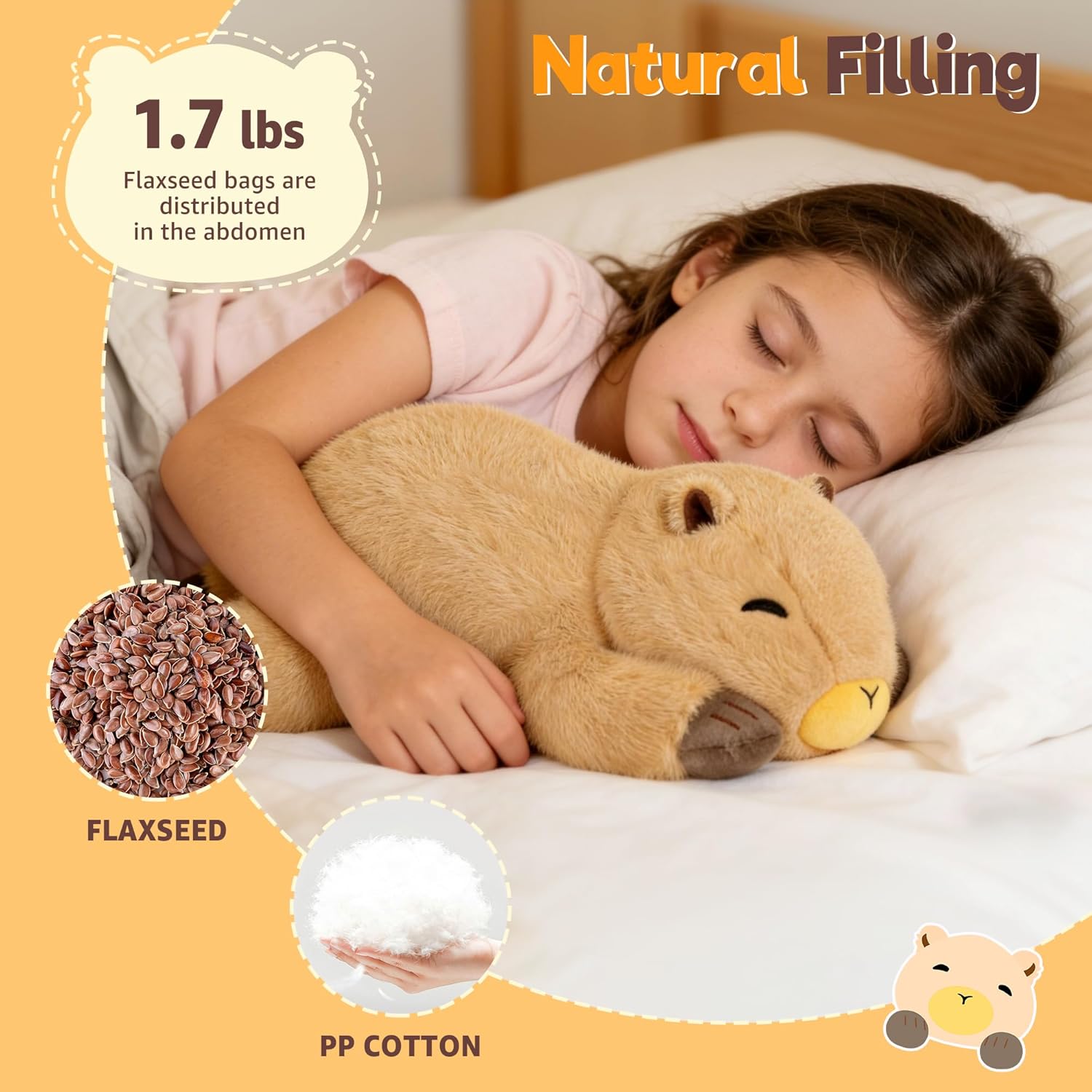 Onsoyours Original Capybara Microwavable Stuffed Animal, Heatable Capybara Plush for Warmth & Comfort - Soft Plushies Toys for Kids & Adults