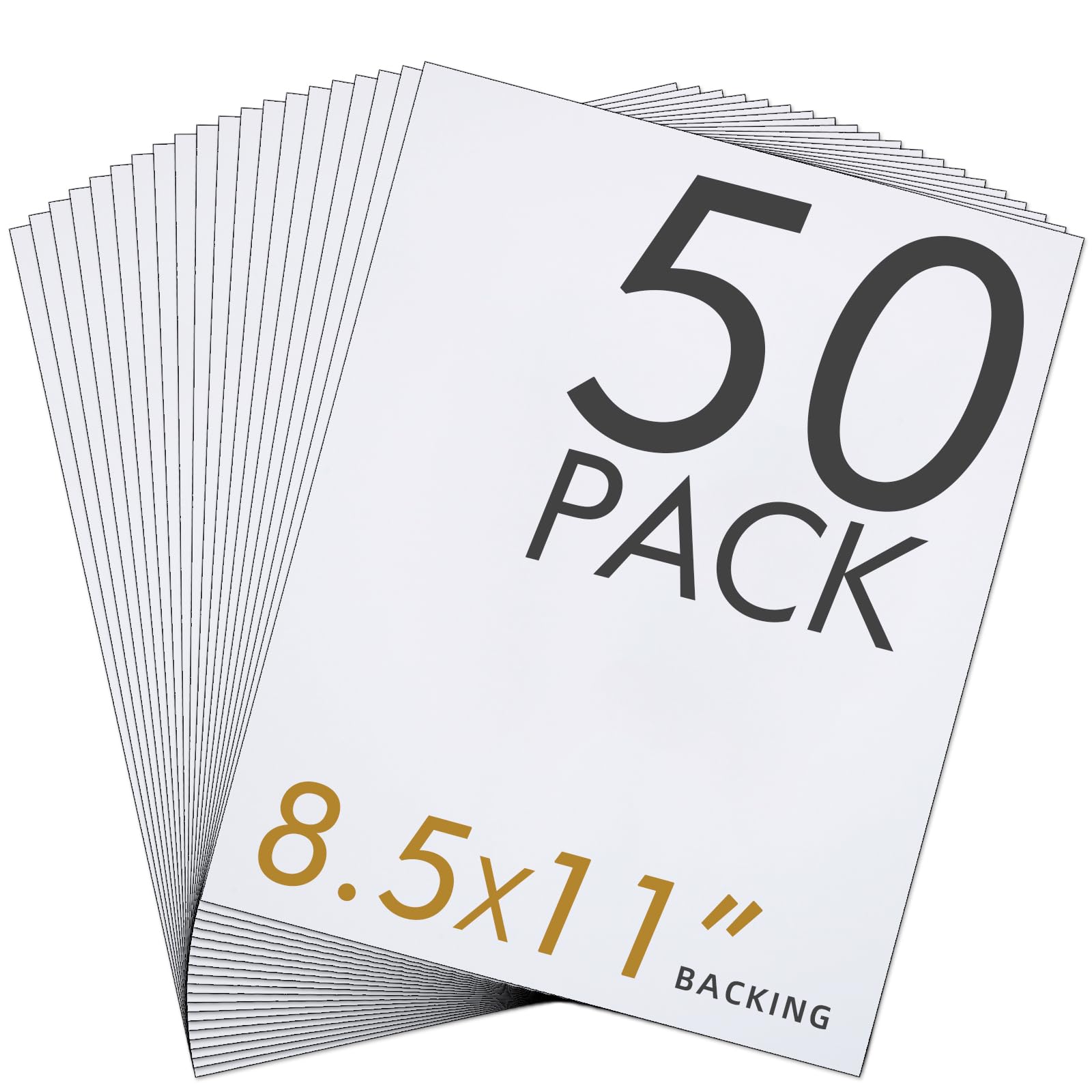 Falling in Art 50Pcs Acid-Free Mat Boards,8.5x11 Uncut White Backing Boards
