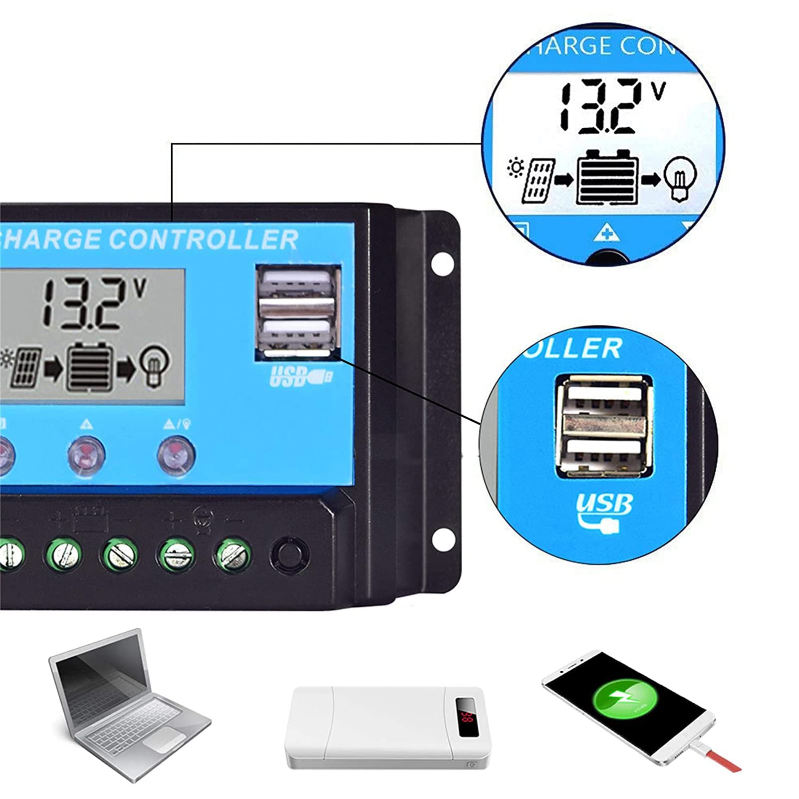 Kit de Panel Solar monocristalino de 100 W, Cargador Solar portátil, Panel Solar Flexible para batería de Coche, Caravana, Barco, baterías de 12 V, Banco de energía