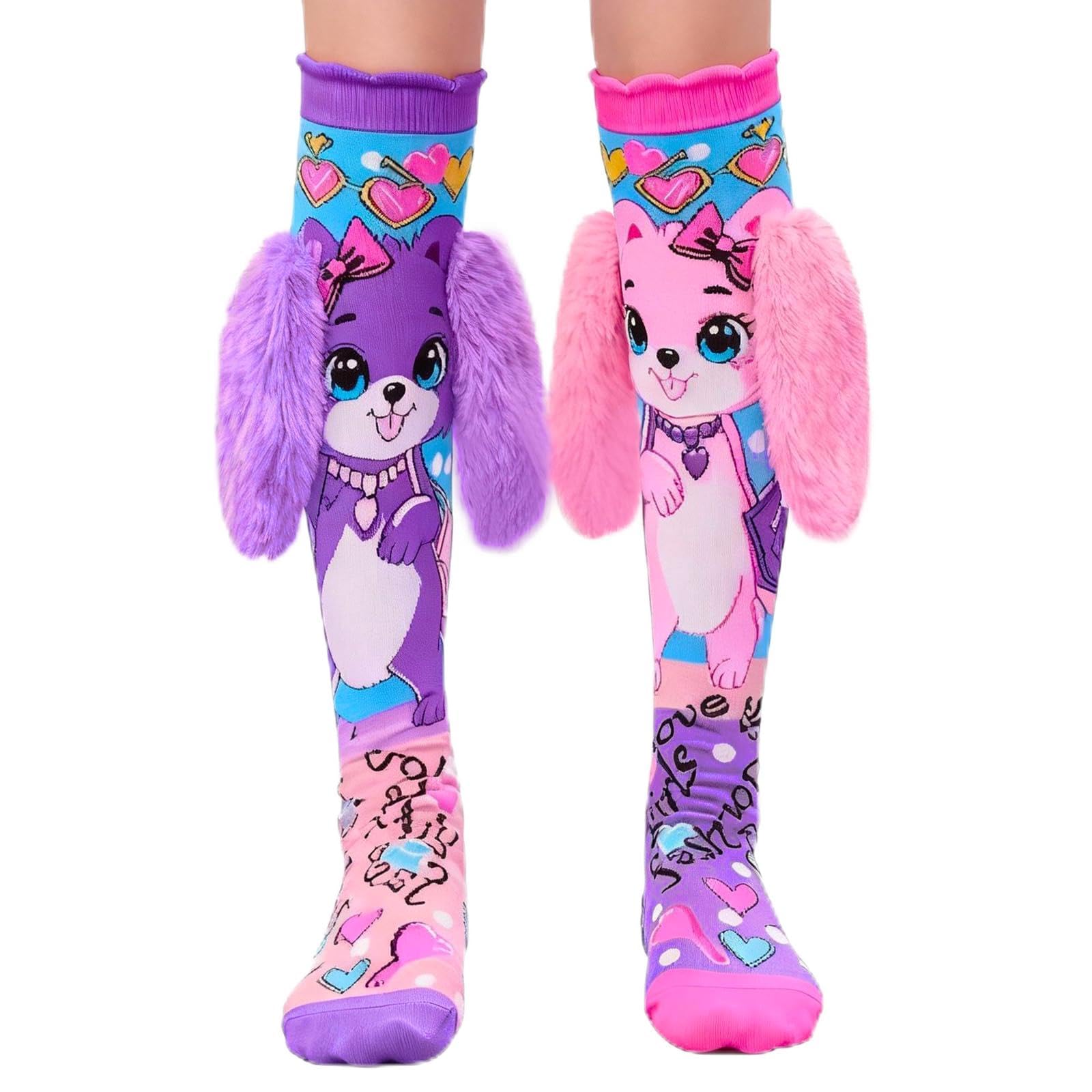 Crazy Socks for Girls Kids Knee High 3D Funny Wacky Mismatched Socks for Crazy Sock Day Novelty Gifts