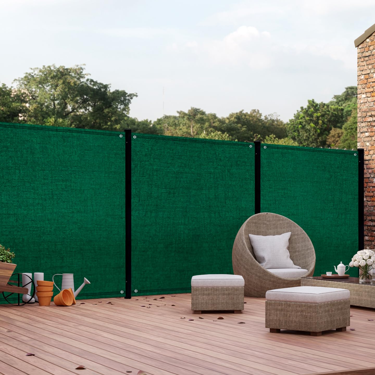 IDMarket - Brise Vue occultant 1,5 x 10 M Vert 400 GR/m² Haut de Gamme