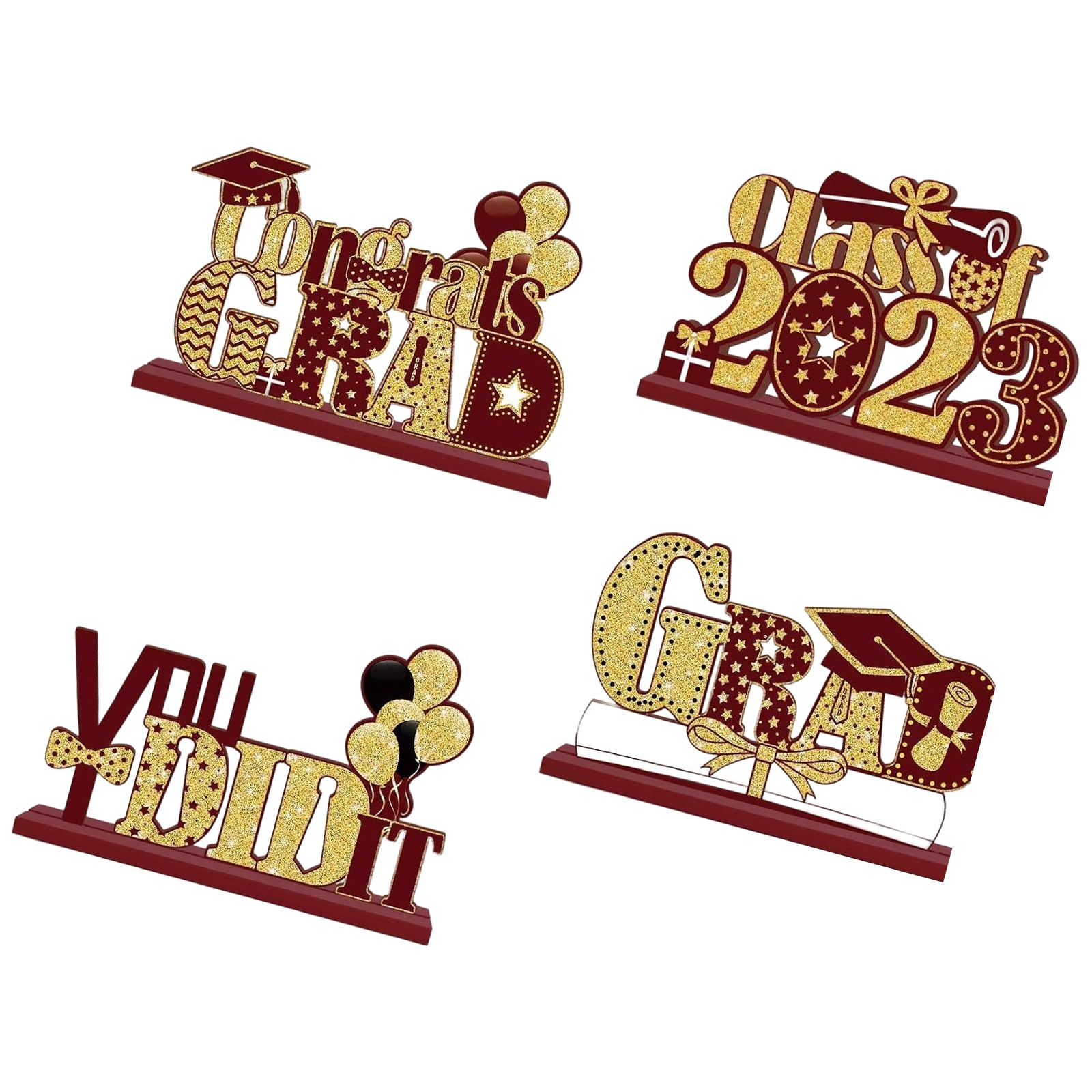Hredyqw Class of 2026 Wooden Table Centerpieces Graduate Table Signs for Graduation Parties Favor 2026 Graduation