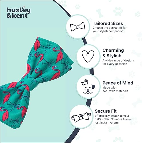 Miniatura 5 de Huxley & Kent Corbata para mascotas para perros y gatos - Collar ajustable con gancho y velcro - Lindo y cómodo para fiestas y celebraciones -