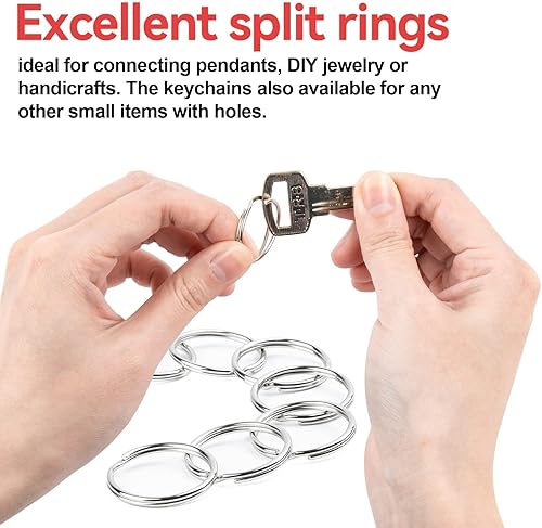 Miniatura 5 de MAQIHAN 200pcs Key Ring - Metal Key Chain Ring For Keychain Of Home Car School Office Diy Crafts Dog Ring And Other Keys Attachment 1 Inch.