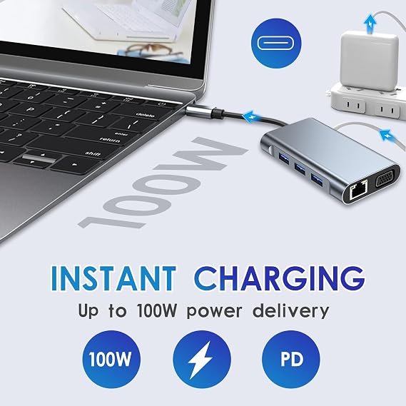 USB C HUB 7 in 1 Docking Station Compatible with MacBook Pro