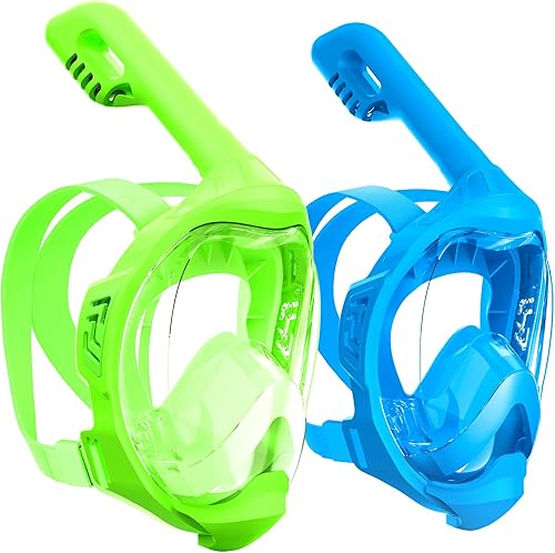 Vista 12 de Kids Full Face Snorkel Mask, Snorkeling Gear for Kids, Kids Scuba Mask and Snorkel, Diving Mask, Snorkeling Set, 180 Degree Panoramic View Anti-Fog