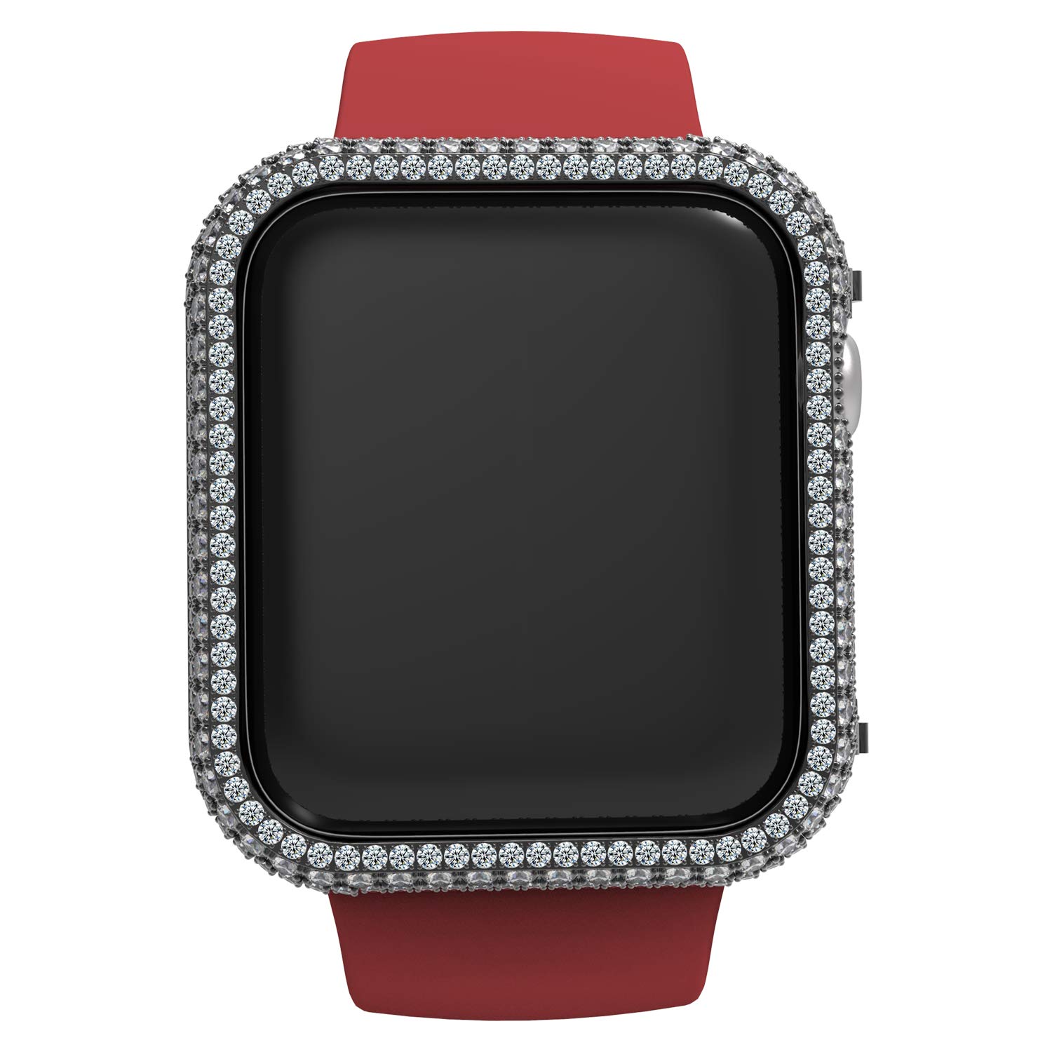 Schutzhülle für Apple Watch Series 4 / 5 / 6 SE (40 mm, Zirkonia-Diamanten, Schwarz, 40 mm)