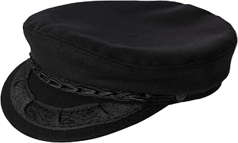 Aegean Authentic Greek Fishermans Cap - Wool - Black - 7 3/8 - 23 1/4 Inches - 59 cm