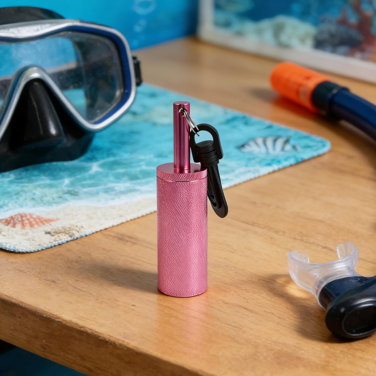 VILLCASE Diving Shaker Rattle Stick with Quick-Release Clip 7.5 Inch Aluminum Alloy Loud Underwater Signal Bell Non-Corrosive Metal Scuba Noise Maker for Underwater Adventures