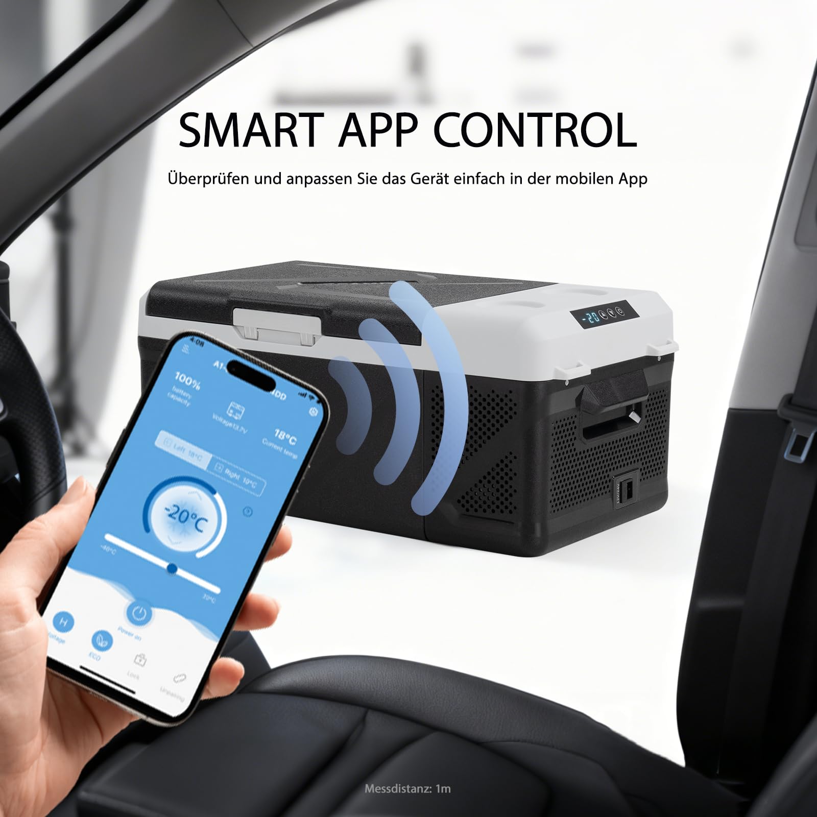 KM15 16L Kompressor Kühlbox Auto Mini Kühlschrank Elektrische Tragbare Camping-Kühlbox Gefrierbox 12/24v für Lkw, Boot, -20℃-20℃
