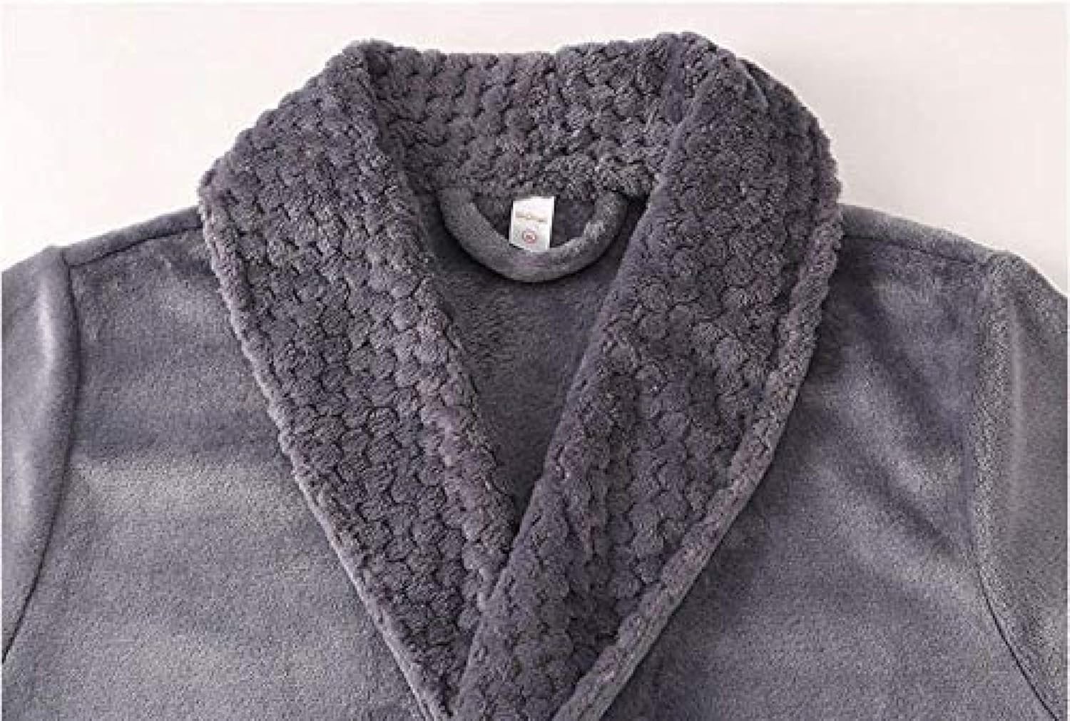 女性ホームバスローブネグリジェショールカラー長袖肥厚延長フランネル着物パジャマ,紫色の女性,XL（着丈：140cm）