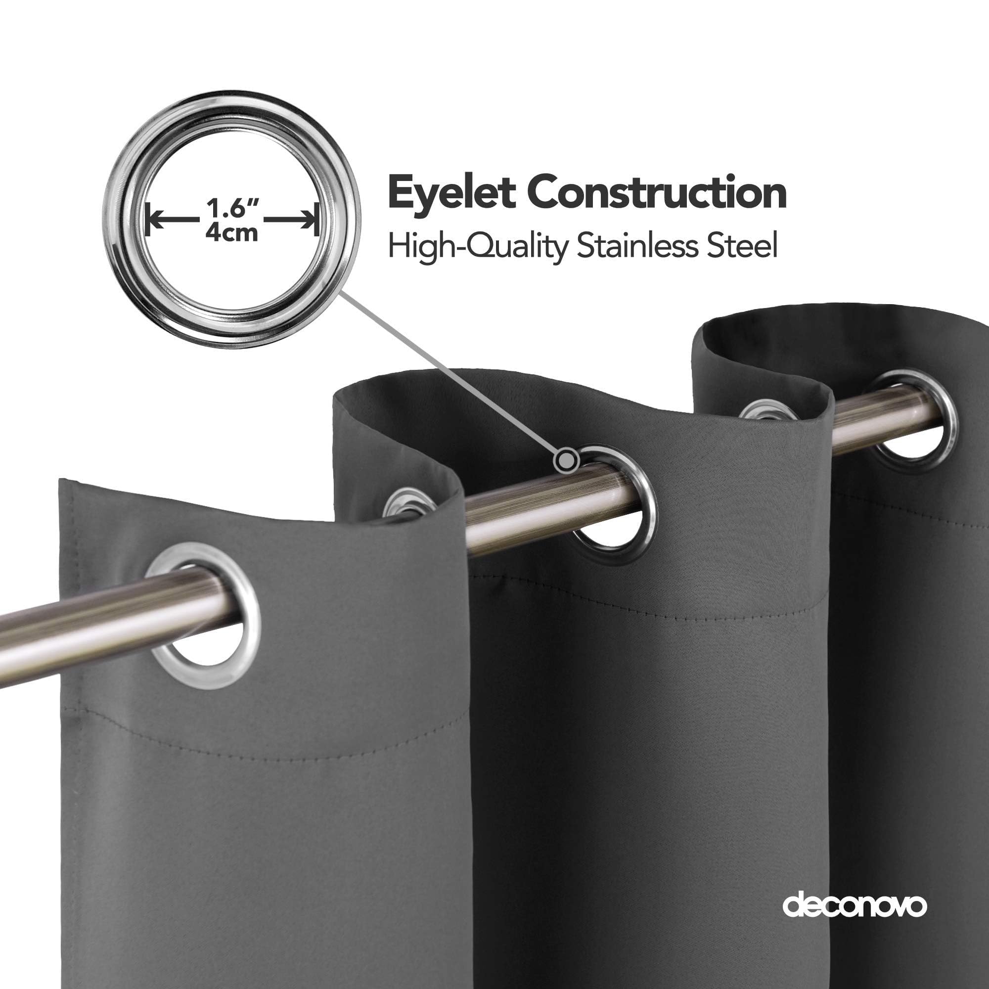 Deconovo Oscuranti per Interni Camera da Letto 290 CM Altezza, Oscurante Termica Isolante con Anelli per Finestre Moderne 1 Pannello, 254 * 290 CM, Grigio Chiaro