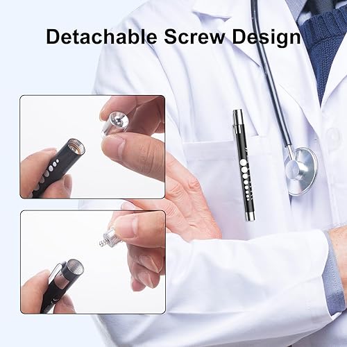 Miniatura 5 de CAVN Luces para bolígrafos para enfermeras, paquete de 2 bolígrafos médicos reutilizables con medidor de pupila para enfermería, médico,