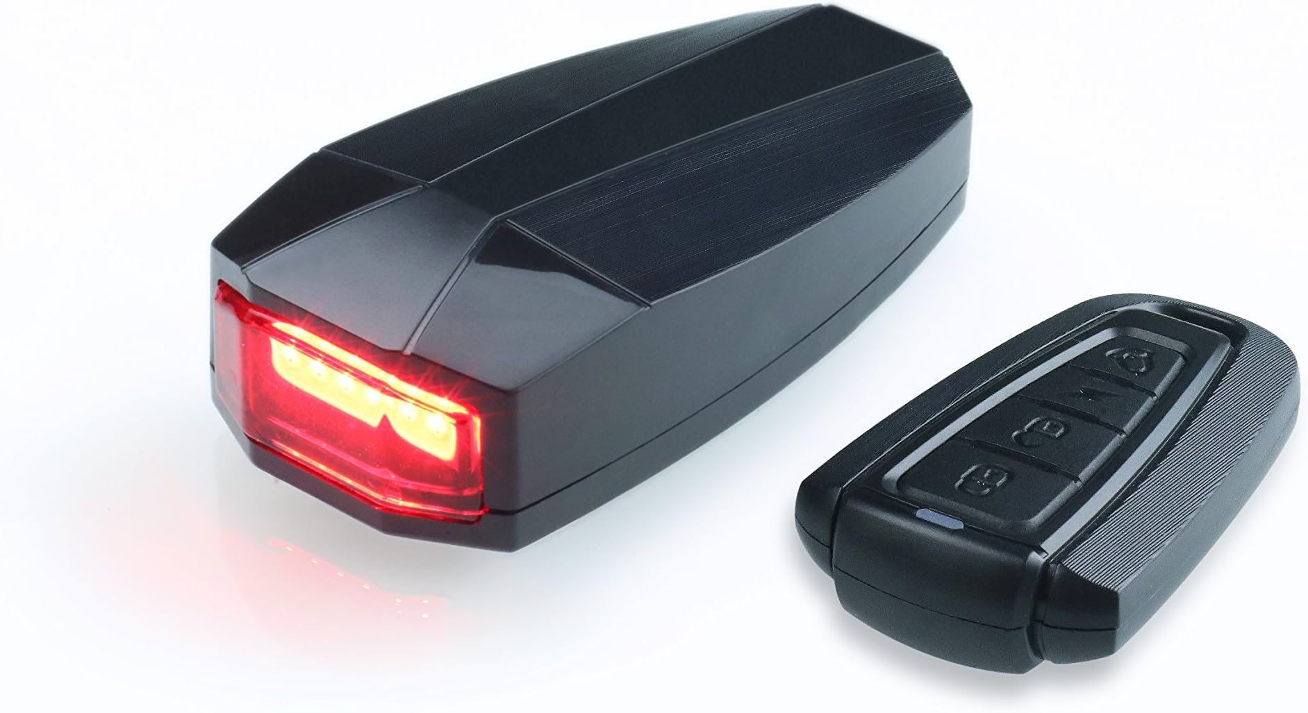 Wireless Bike Alarm + Ultra-bright Taillight + Bike Finder + Electric Horn; Loud Anti-Theft Alarm with Remote; Large Battery; IPX6 Water Resistant; Both Saddle & SeatPost Mount Included; FCC Certified
