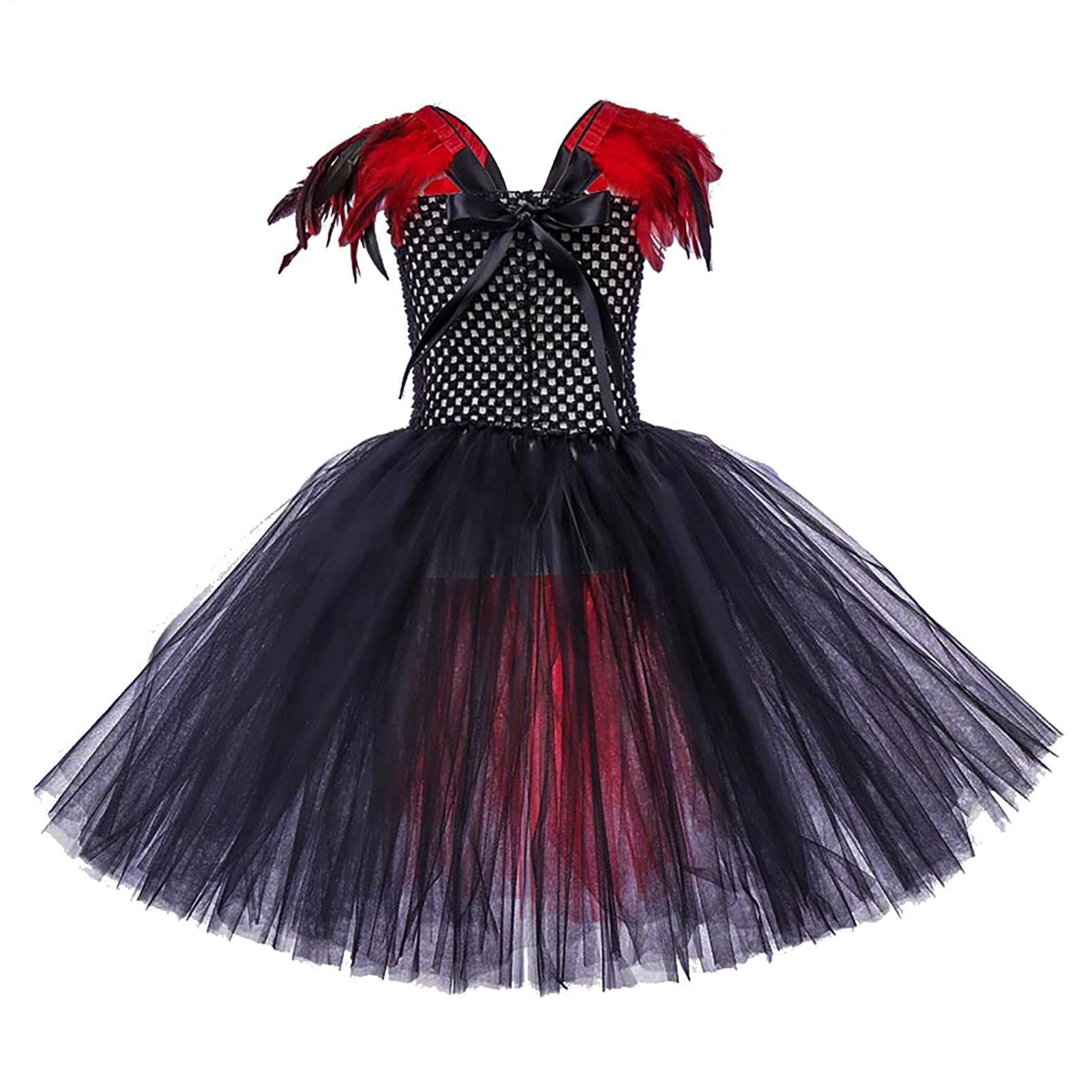 Sukienka Wampira Dla Dziewczynki Strój Naszyjnik Korona Rękawiczki Do