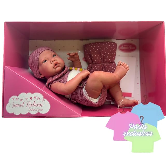 Pack Muñecas Antonio Juan Sweet Reborn Nacida Parejita, Cuerpo de Vinilo Sexuado
