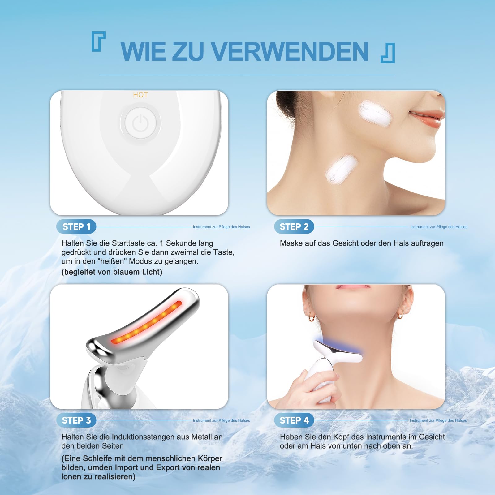 Quilted Northern Masajeador facial contra arrugas, dispositivo de belleza facial con 3 modos, masaje facial EMS, 45 ℃ en forma de V, dispositivo de belleza facial, dispositivo de elevación facial,