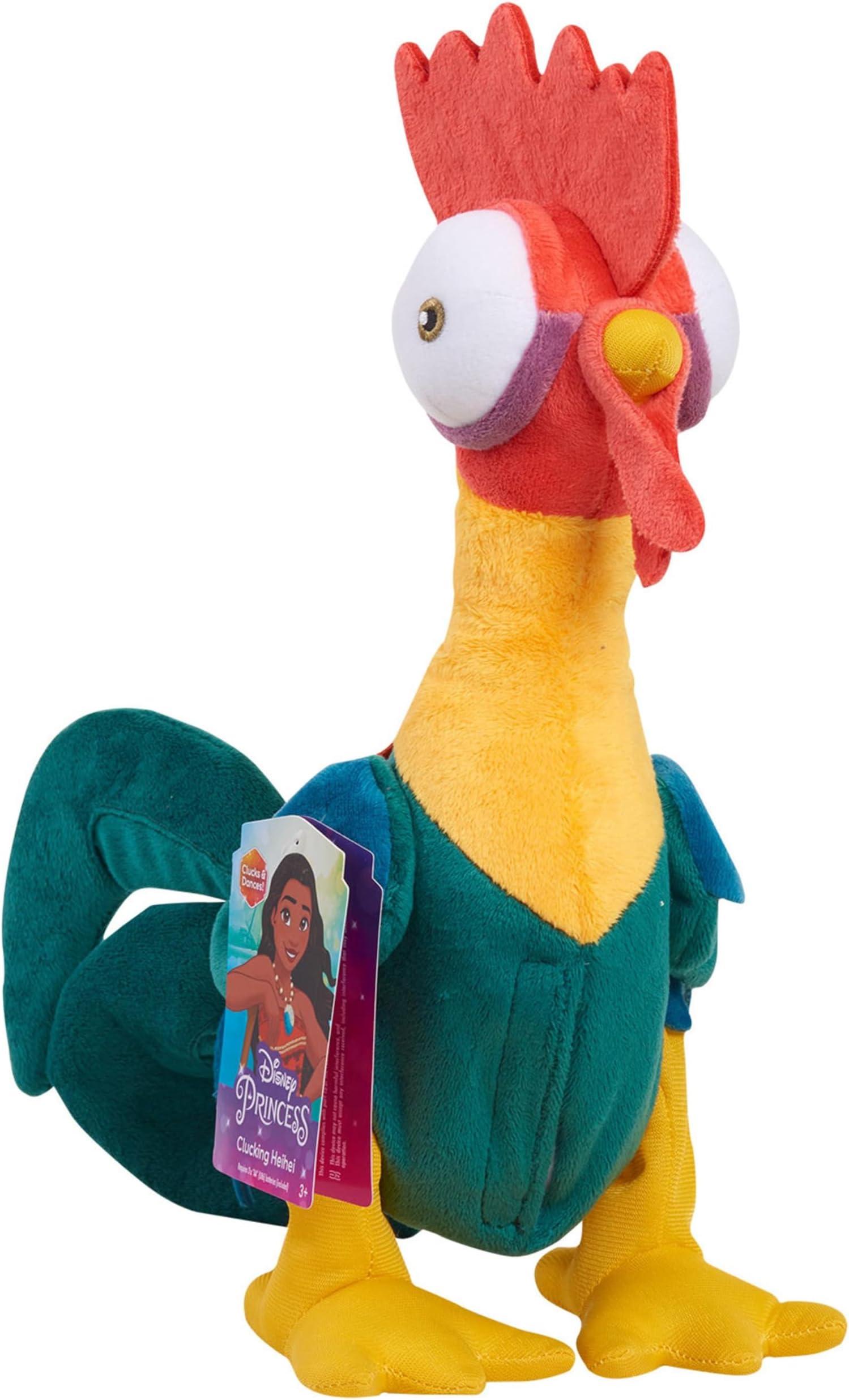 Just Play Moana 27,9 cm Hei Hei Feature Small Plush with Sounds and Dancing, Stuffed Animal, Pretend Play, Toy for Kids, Girls, Boys, Ages 3