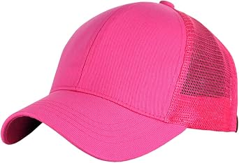 C.C Ponycap Messy High Bun Ponytail Adjustable Mesh Trucker Baseball Cap Hat
