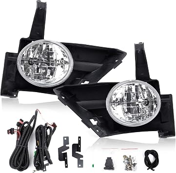 Fog Lights for 2005 2006 CRV Clear Lens Driving Bumper Fog Lamp Assenbly with Wiring Harness FL7037