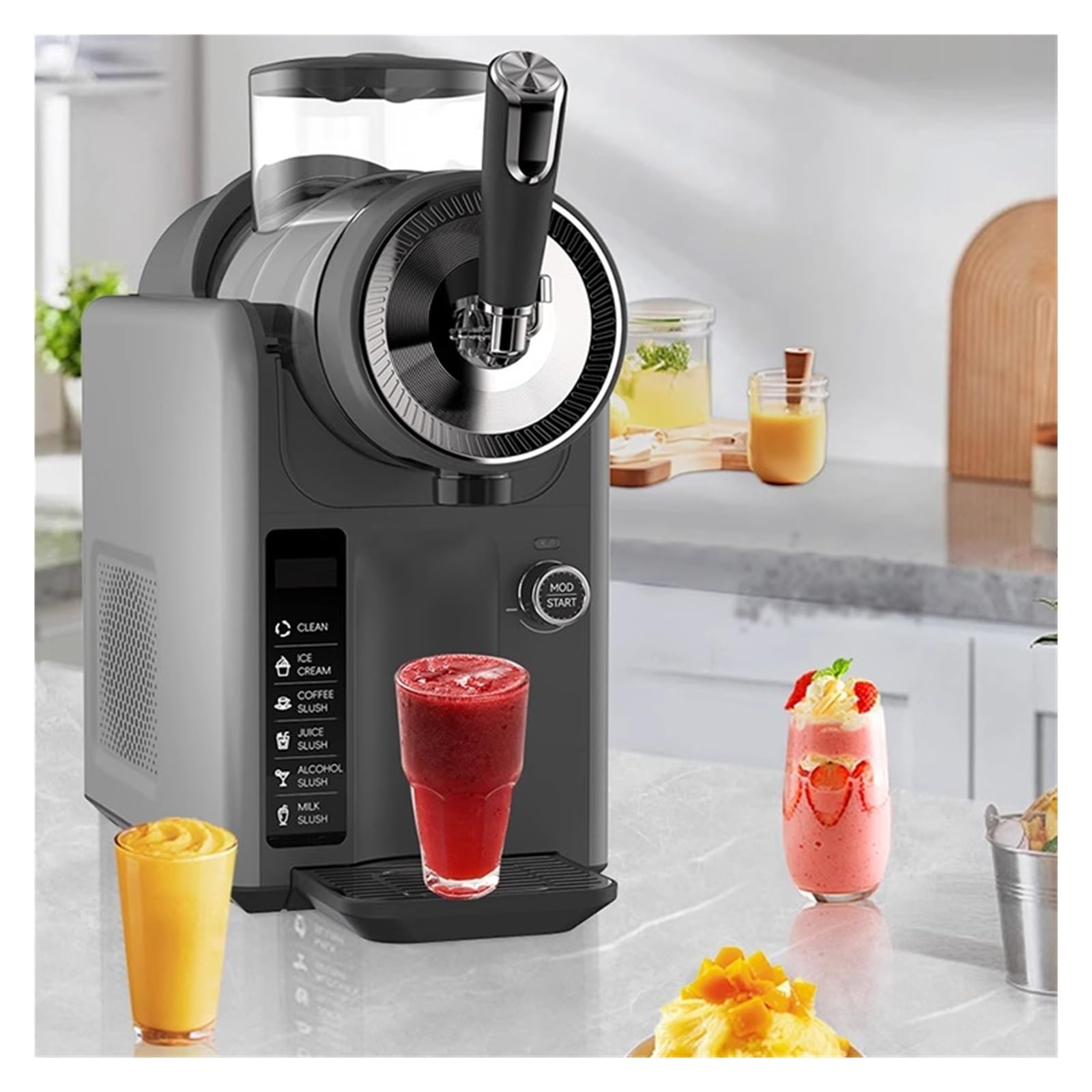 DOTHMVGTD Máquina De Fusión Nieve For El Hogar, Helados, Batidos Bebidas Completamente Automática Multifunción, Hielo For Frías TrituracióN De Hielo Sin Esfuerzo