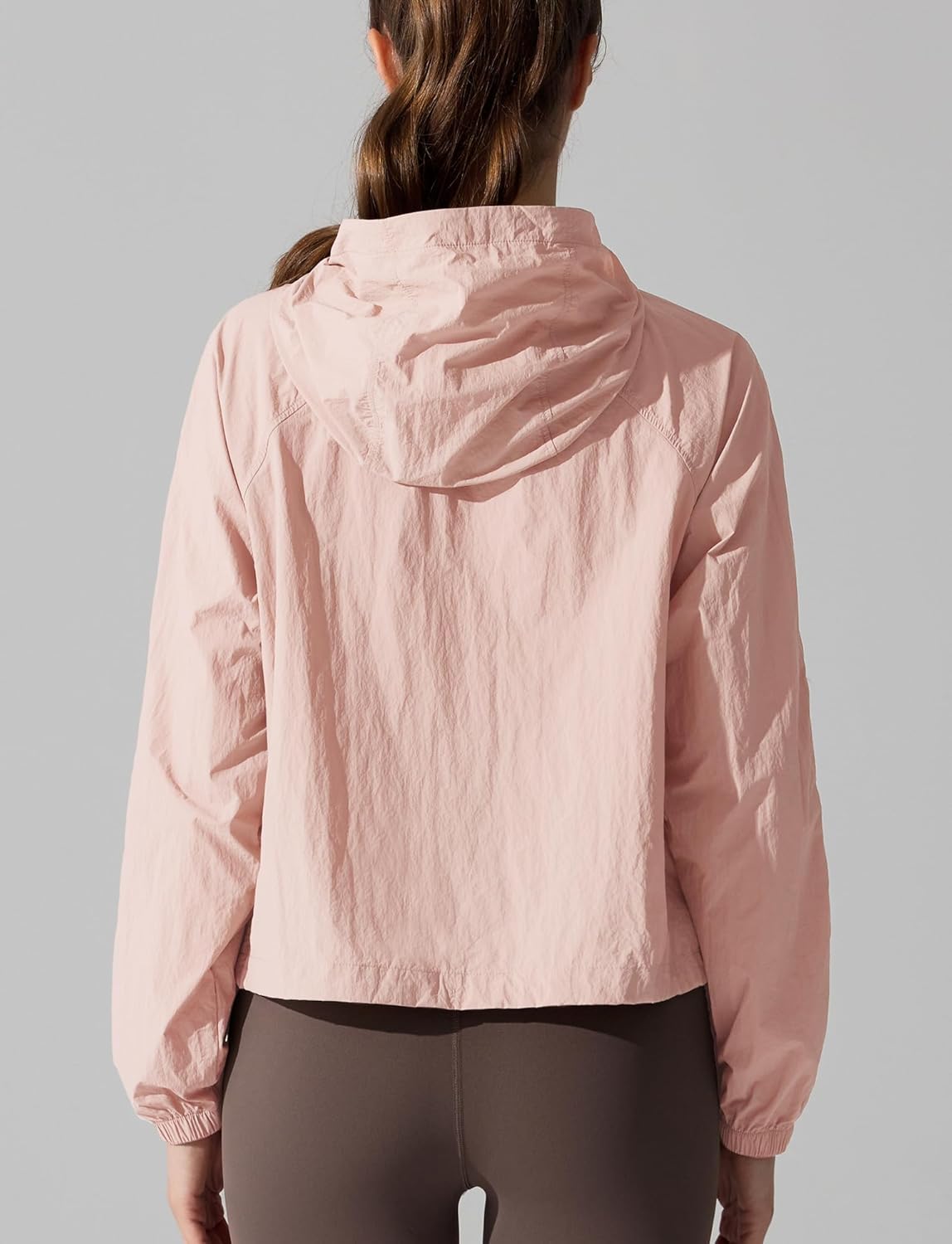 FEOYA Women's Lightweight Hooded Windbreaker Jacket Waterproof Zip Up Rain Jacket UPF50+ Casual Jacket Yoga Outerwear