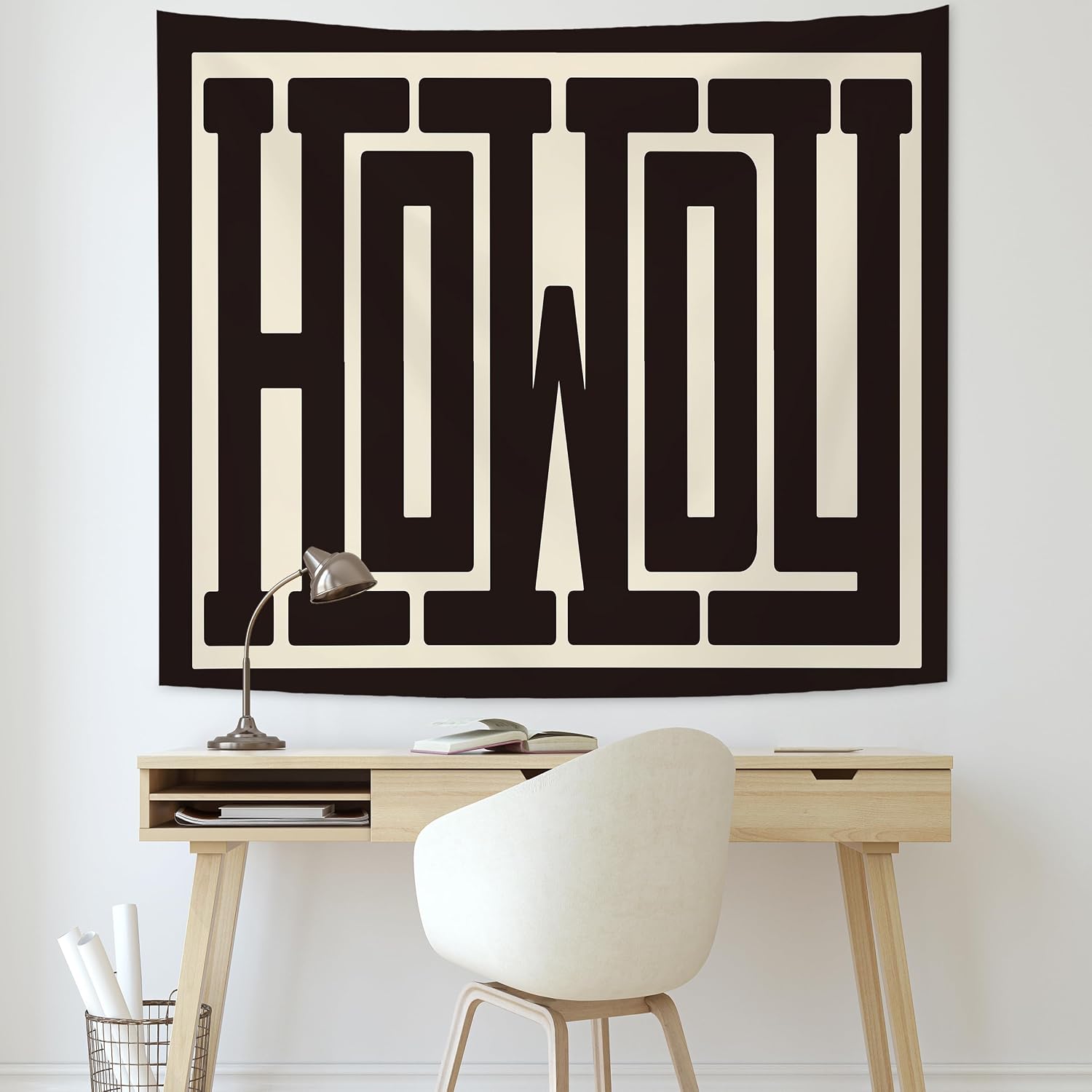 KAIOUS Western Howdy Tapestry, Southwestern Western Howdy Cowboy Tapestry Wall Hanging Art Aesthetic Decor for Bedroom Living Room Dorm Bed Home Women 50x58 Inches