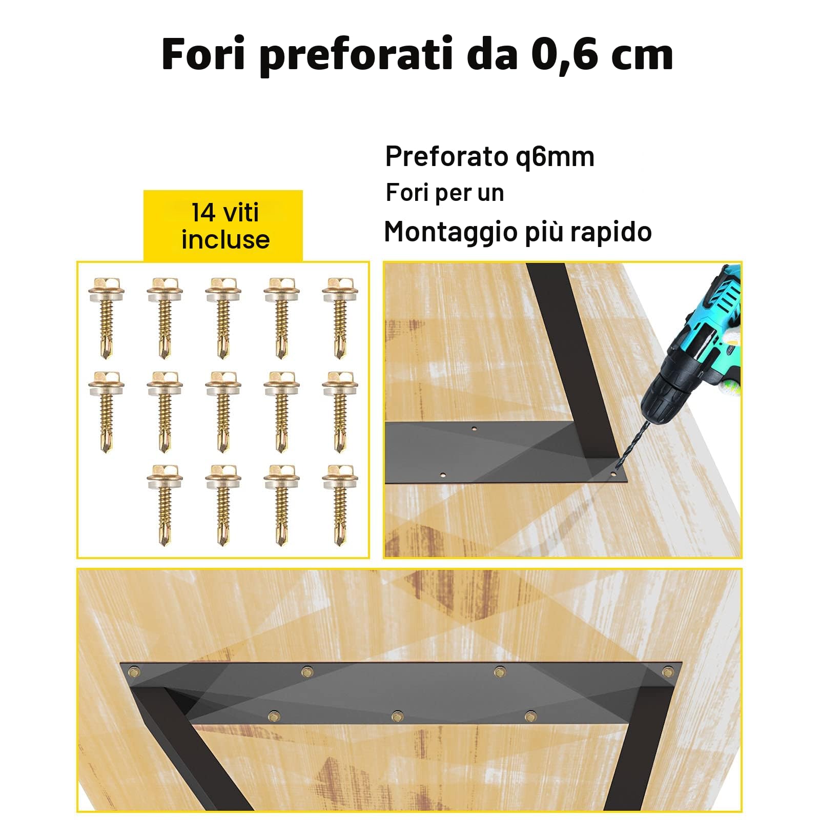 VEVOR Gambe da tavolo, 71,1 x 45,7 cm, set da 2 pezzi, gambe robuste per panca a forma di Z in metallo, struttura in ferro battuto, mobili fai da te per tavolo da pranzo con protezioni in gomma,