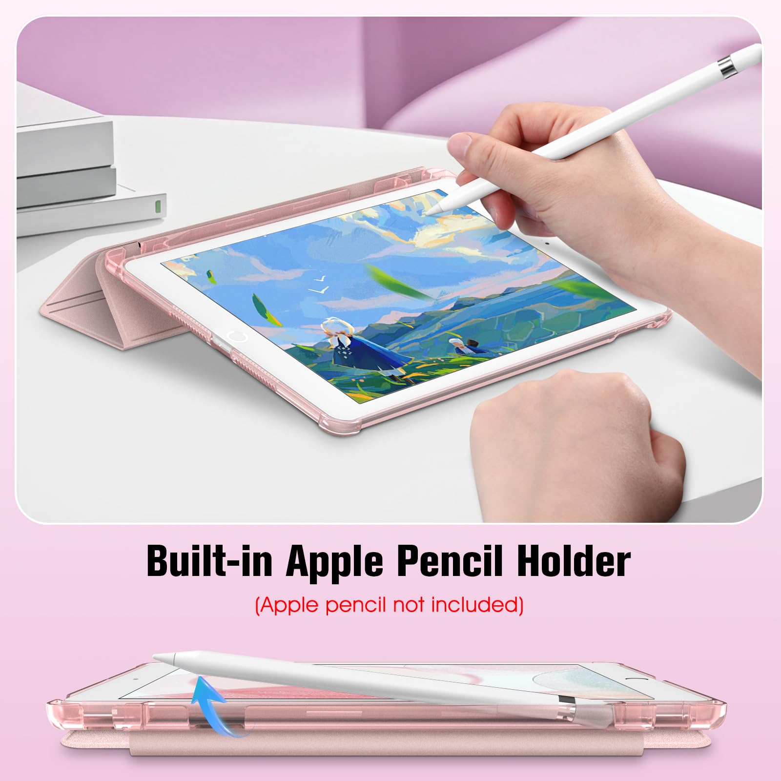 FINTIE Custodia per iPad Pro 11 2022/2021(4ª/3ª Generazione), Multi-angli Slim Fit Folio Cover Case con Pocket e Auto Svegliati/Sonno per iPad Pro 11 2020/2018, Blooming Hibiscus