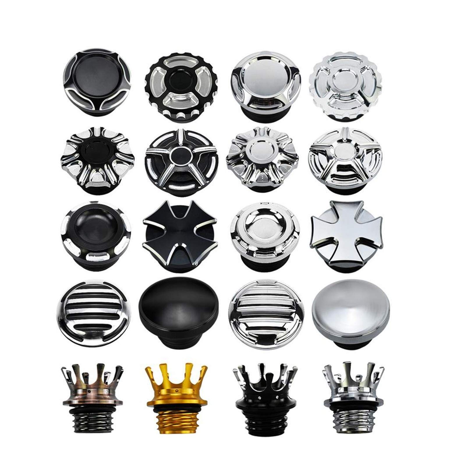 Kraftstofffüllkappe Motorrad Kraftstoff Gastank Entlüfteter Öldeckel CNC Aluminium Für H&Arley Für Touring S&portster XL 1200 883 Für S&oftail Für D&yna Für F&atboy (Farbe : J)