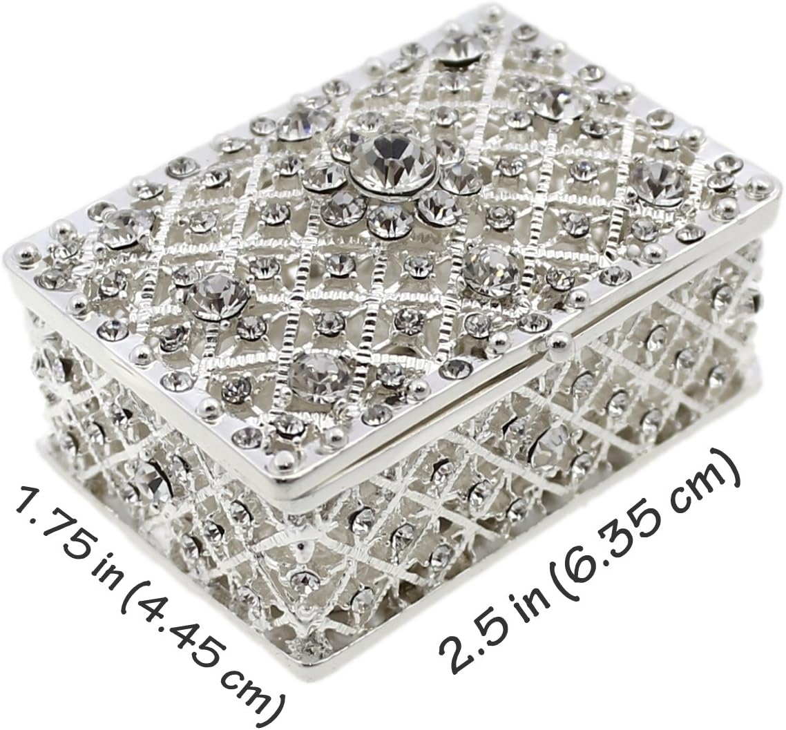 CB Accessories Wedding Unity Coins - Arras de Boda - Decorative Box with Rhinestone Crystals Keepsake 75 (Silver)