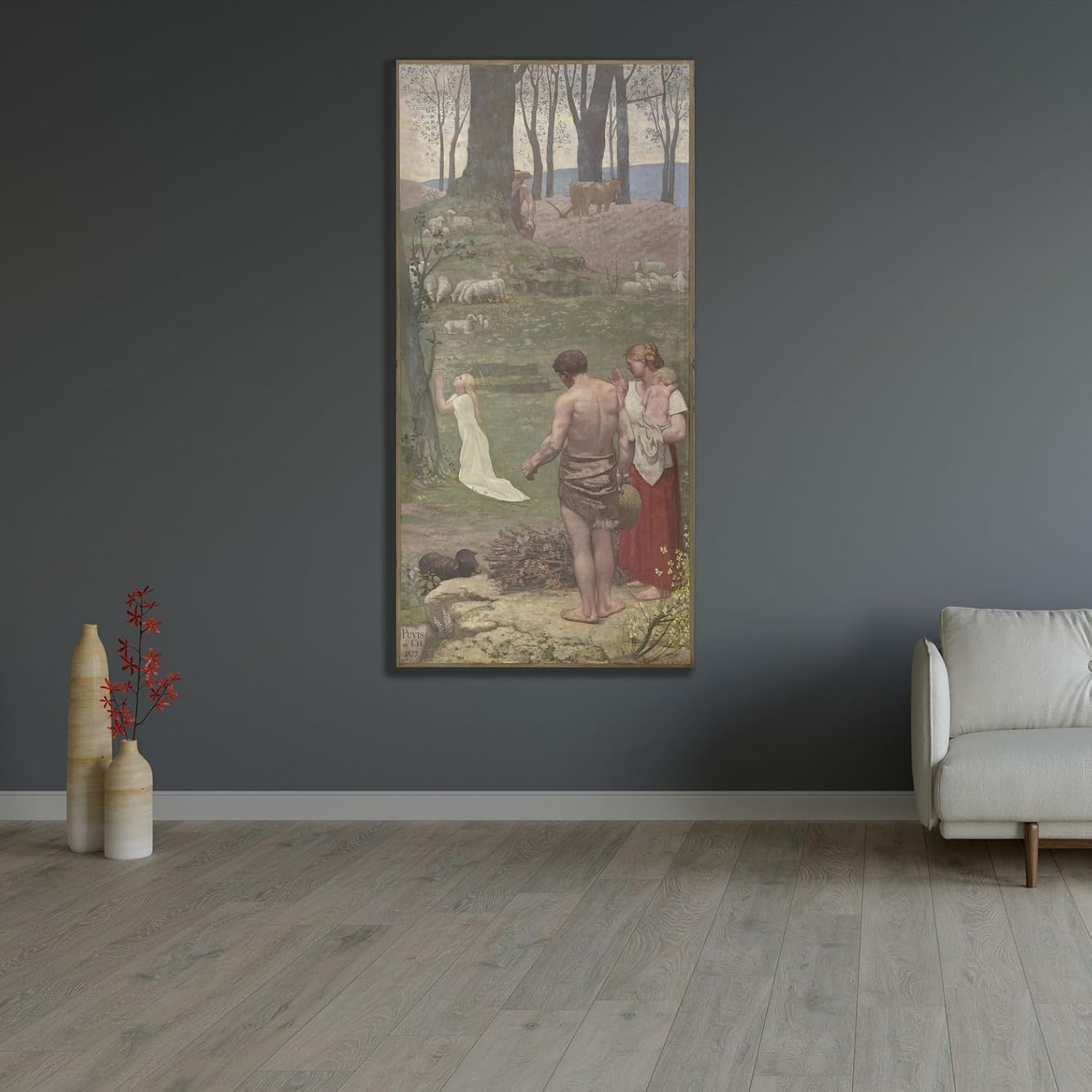 ArtDirect The Childhood of Saint Genevieve (1877) Unframed Art Print Giclee Poster by Pierre Puvis de Chavannes - Ready for Framing with Customization Sizes 5x10, 7x14, 10x20, 18x36, 24x48 and 30x60 inches